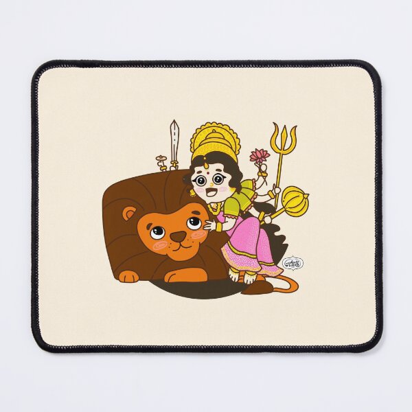 Item preview, Goddess Durga with Lion - Hindu Deity - Indian Goddess designed and sold by mydoodlesateme.