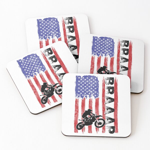 Item preview, Dirt Bike USA Flag American Motor Cross Motor Bike Sport Off Road BRAAAP designed and sold by Rabbitti.