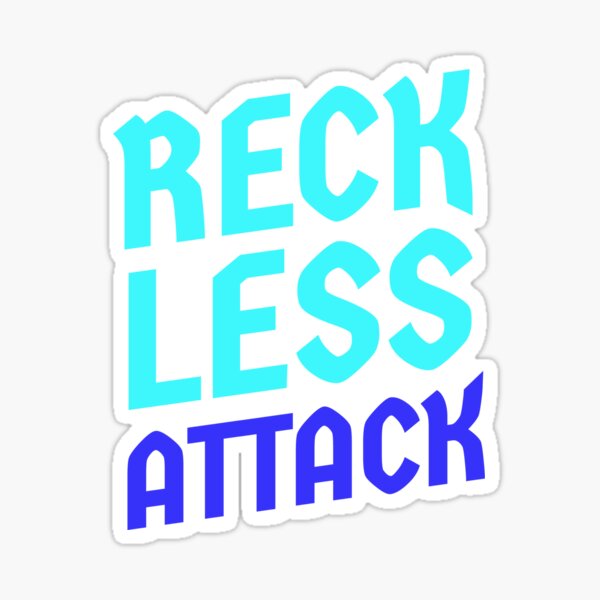 Reckless Attack Type Logo Sticker