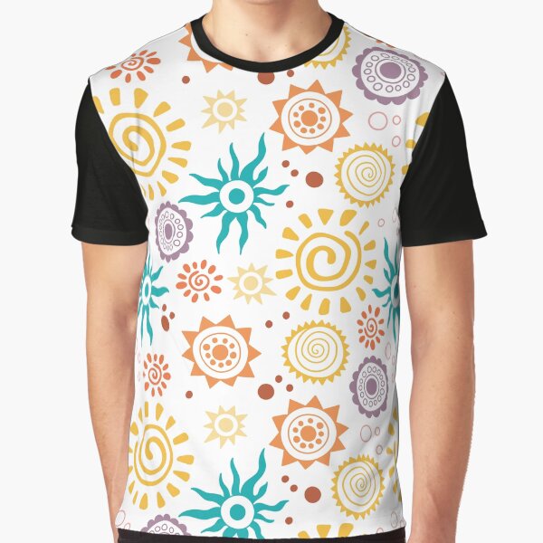 Aperçu de l'œuvre drawn sun pattern T-shirt classique créée et vendue par STORHAMIDO.