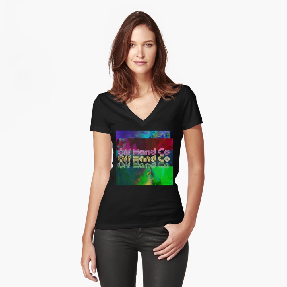 Item preview, Fitted V-Neck T-Shirt designed and sold by offhandco.