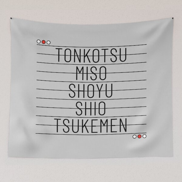 Item preview, Tonkotsu, Miso, Shoyu, Shio, Tsukemen - I Love Ramen designed and sold by ClickForMore.