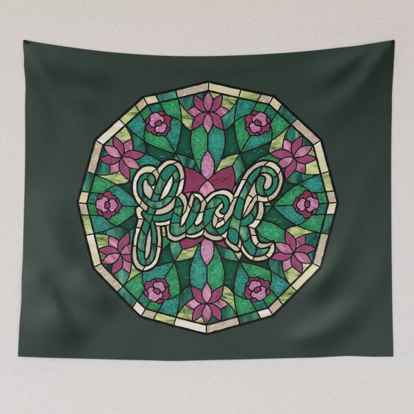 Item preview, F-Bomb Green Stained Glass designed and sold by Wyvernwrought.