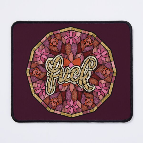 Item preview, F-Bomb Red and Pink Stained Glass designed and sold by Wyvernwrought.
