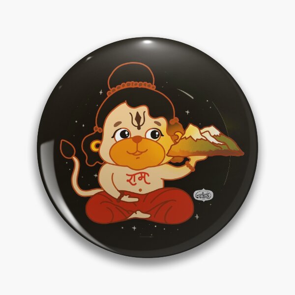 Item preview, God Hanuman with Mountain - Hindu Mythology - Indian God designed and sold by mydoodlesateme.