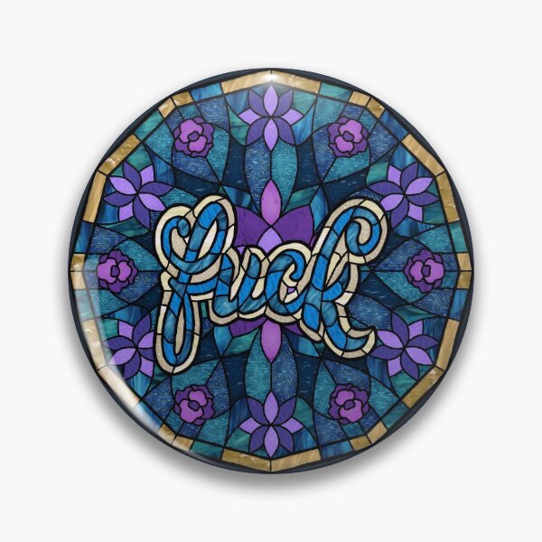 Item preview, F-Bomb Blue Stained Glass designed and sold by Wyvernwrought.