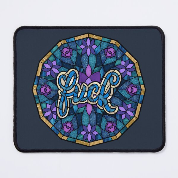 Item preview, F-Bomb Blue Stained Glass designed and sold by Wyvernwrought.