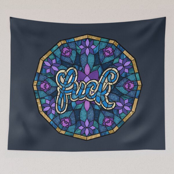 Item preview, F-Bomb Blue Stained Glass designed and sold by Wyvernwrought.