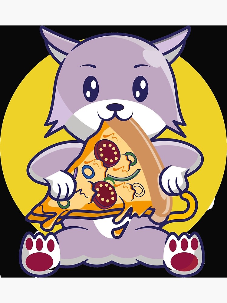 "Funny cute Pizza cat kitty " Poster for Sale by medgr Redbubble