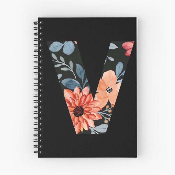 Item preview, Black Flower Designed Letter V designed and sold by LitterArt.