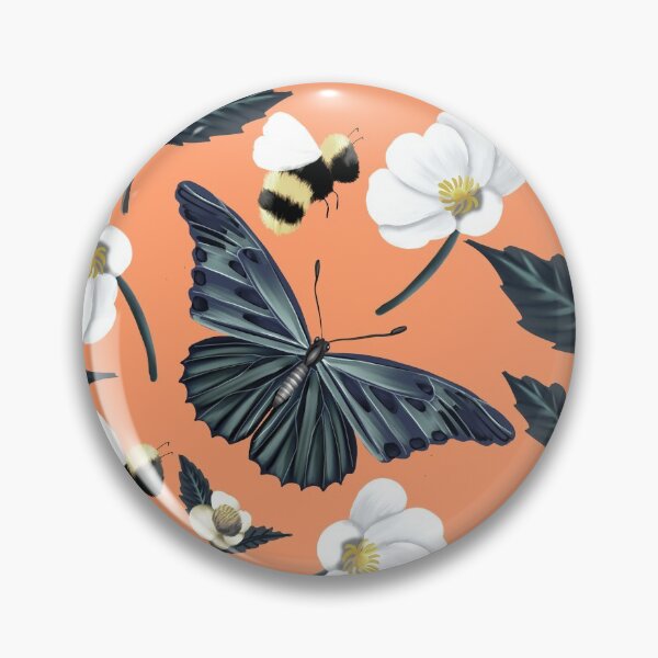 Item preview, Orange Bumble Bees and Butterflies designed and sold by Happy  People Prints.
