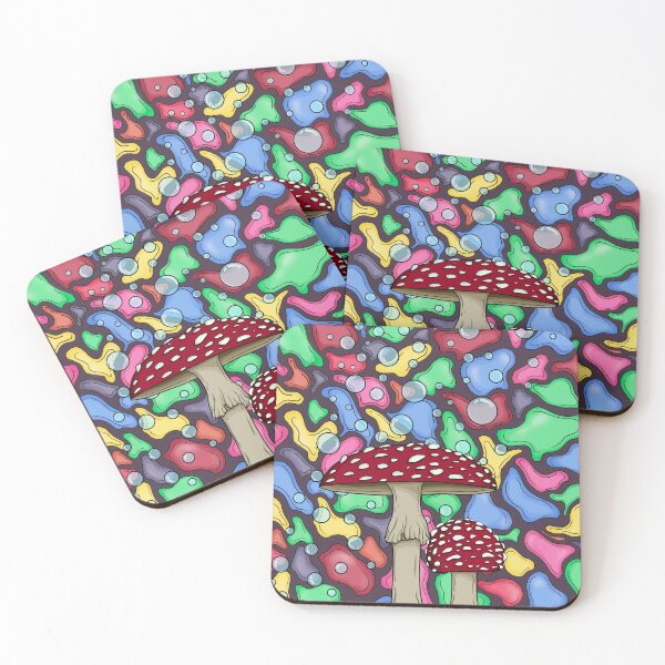 Item preview, Psychedelic Toadstool Mushroom Duo designed and sold by DottirMcQueen.