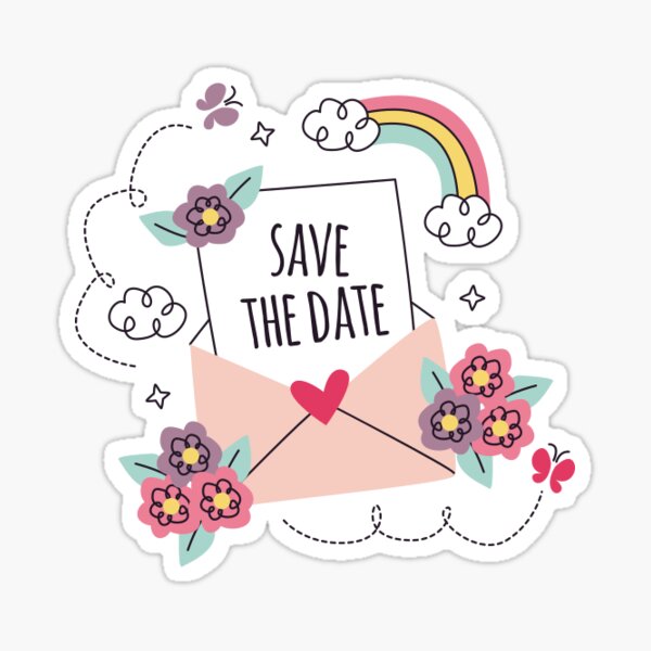 Save the date - Invitation Sticker for Sale by StARTga