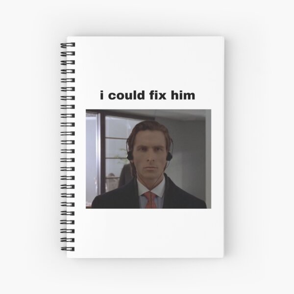 Patrick Bateman American Psycho Christian Bale Ich könnte ihn reparieren Spiralblock
