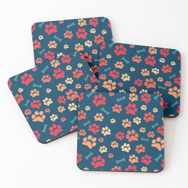 Item preview, Dog Paw Prints and Bones Warm Colors Pattern designed and sold by SubtleSplit.
