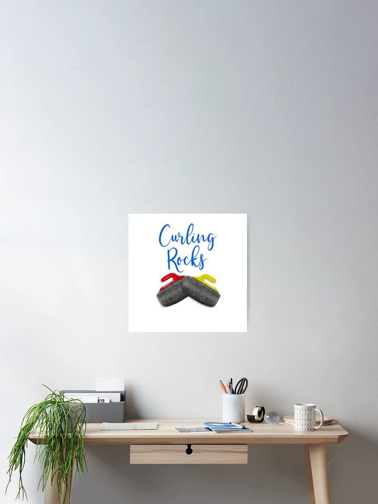 Thumbnail 2 of 3, Poster, Curling Rocks designed and sold by Quick Brown Fox Canada.