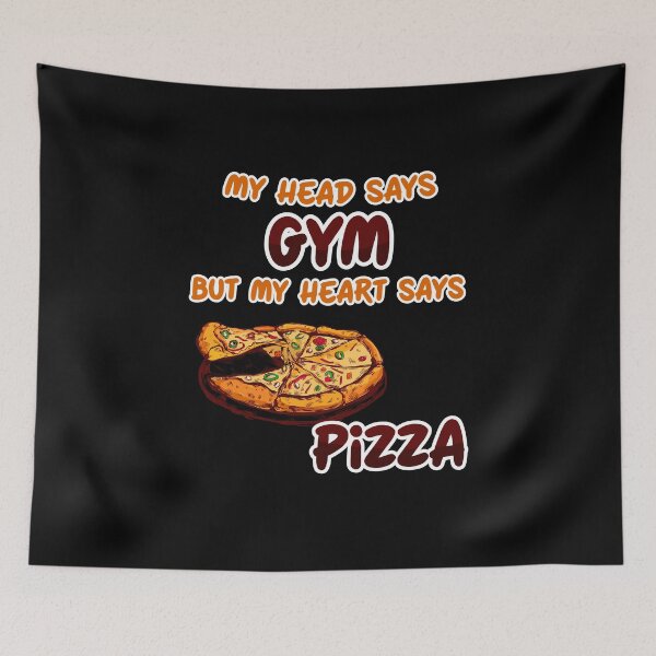 Item preview, My head says Gym but my heart says Pizza - Funny Gym designed and sold by RedBee-Store.