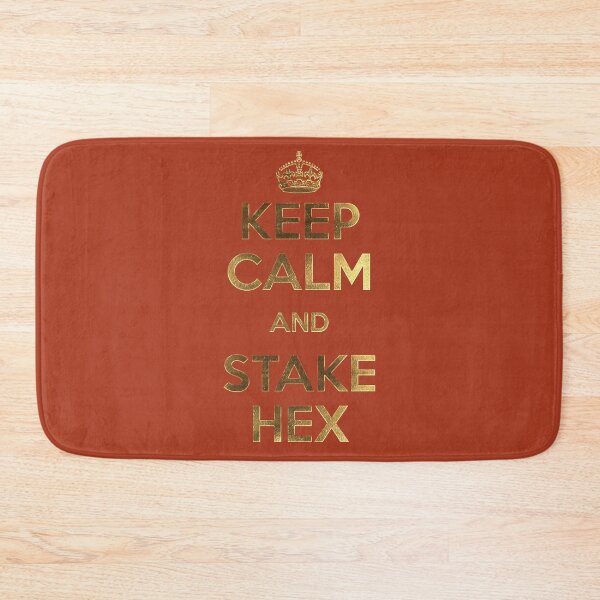 Item preview, Keep Calm and Stake Hex Crypto Gold - Red designed and sold by johnta17.
