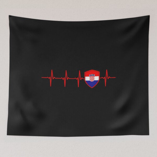 Item preview, CROATIA Heartbeat Flag designed and sold by Just Be Different.