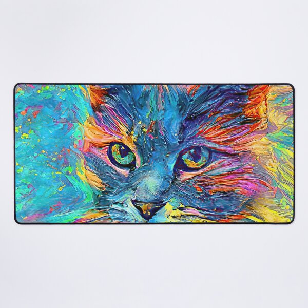DeepStyle abstraction abstract cat Desk Mat