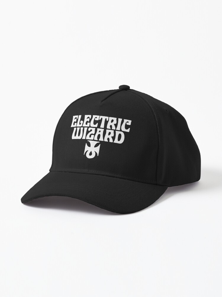 Thumbnail 1 of 7, Cap, Electric Wizard Ankh Stoner Doom Metal Band name (JUST WHITE) designed and sold by TheSmartChicken.