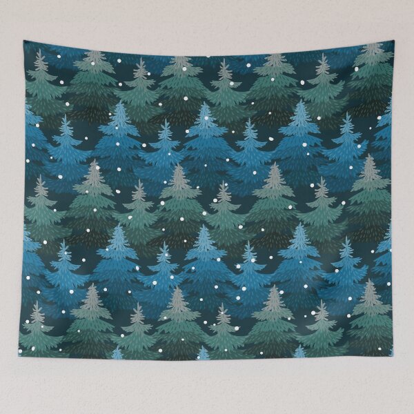 Item preview, Winter forest with blue fir trees designed and sold by Galo4ka555.