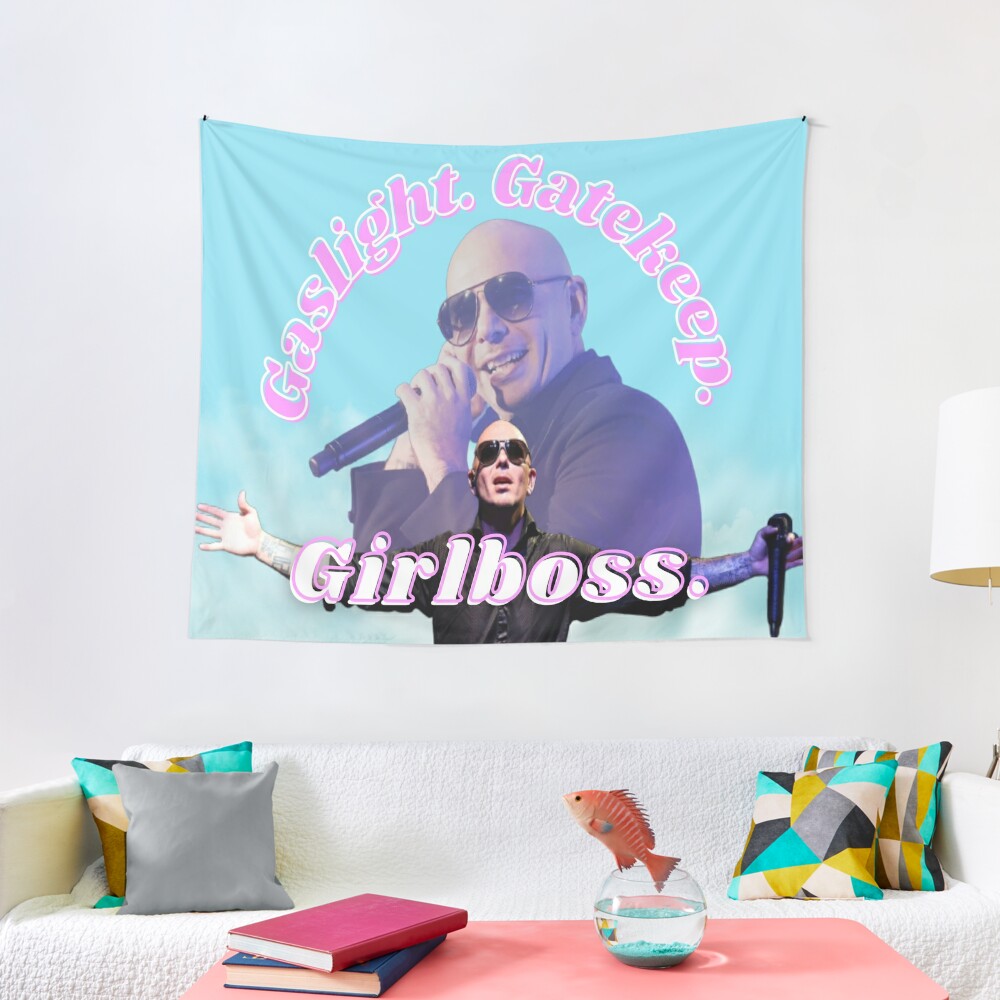 Discover mr worldwide says to girlboss Tapestry