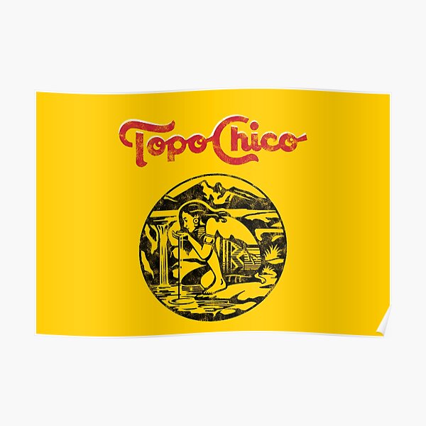 "aztec princess Topo Chico agua mineral worn and washed logo