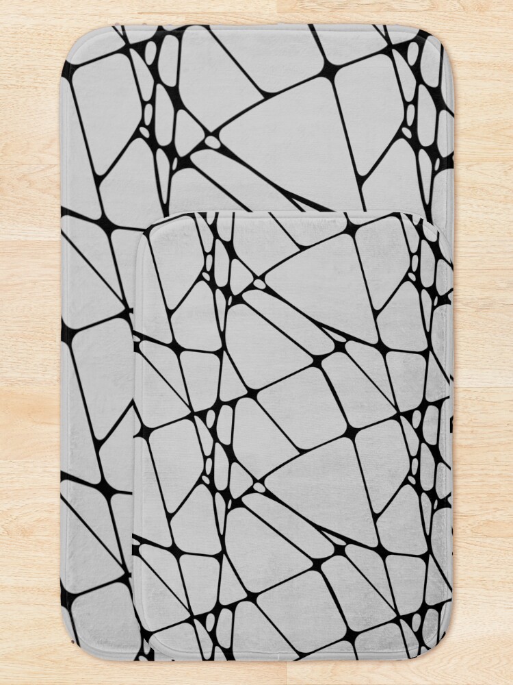 Thumbnail 5 von 6, Badematte, Black and Gray Abstract Mosaic Pattern 1 Pairs Dulux 2022 Popular Colour Surrendered Skies designt und verkauft von ColorOfTheYears.
