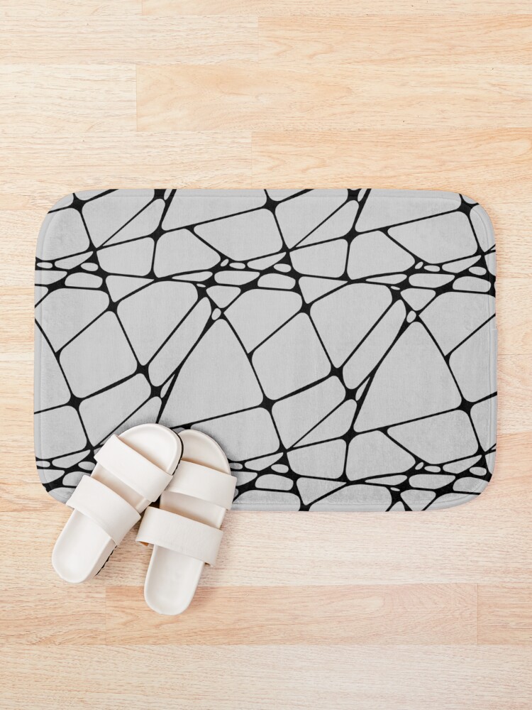 Thumbnail 1 von 6, Badematte, Black and Gray Abstract Mosaic Pattern 1 Pairs Dulux 2022 Popular Colour Surrendered Skies designt und verkauft von ColorOfTheYears.