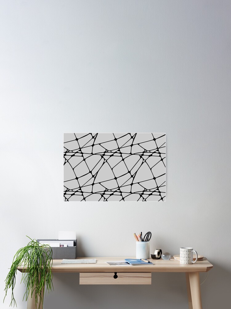Thumbnail 2 von 3, Poster, Black and Gray Abstract Mosaic Pattern 1 Pairs Dulux 2022 Popular Colour Surrendered Skies designt und verkauft von ColorOfTheYears.