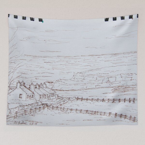 Item preview, Cottages at Moelfre Ink sketch designed and sold by MickArt1.