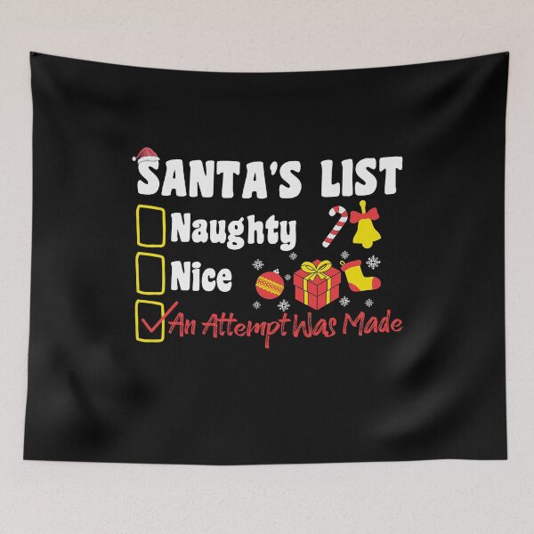 Item preview, Naughty Nice an Attempt was Made Christmas Checklist Funny Christmas Gift designed and sold by biigshow.