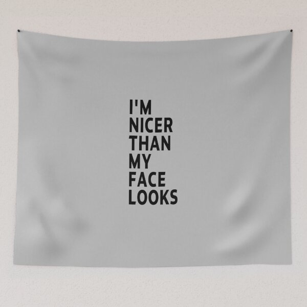 Item preview, funny sarcastic offended saying I'M NICER THAN MY FACE LOOKS gift  Birthday Meme Girlfriend boyfriend designed and sold by joygift369.