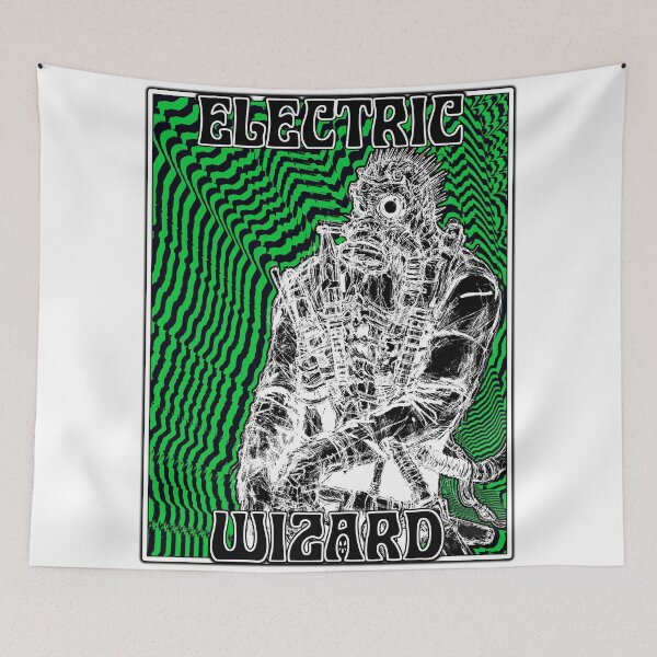 Item preview, Electric Wizard Dorohedoro Caiman Trippy Green n Black (White border) designed and sold by TheSmartChicken.