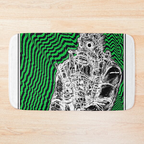 Item preview, Dorohedoro Caiman Trippy Green n Black (White border) designed and sold by TheSmartChicken.