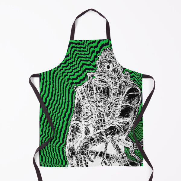 Item preview, Dorohedoro Caiman Trippy Green n Black (White border) designed and sold by TheSmartChicken.