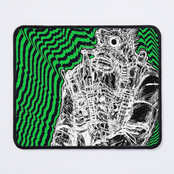 Item preview, Dorohedoro Caiman Trippy Green n Black (Psychedelic border) designed and sold by TheSmartChicken.