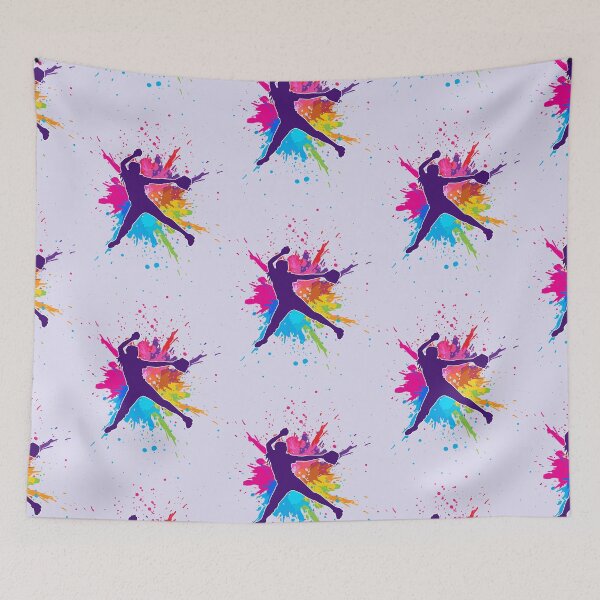 Item preview, Colorful Female Softball pitcher Splatter designed and sold by tfortier.
