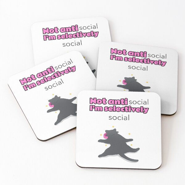 Item preview, Not antisocial I'm selectively social - lazy cat designed and sold by Mechanical-Artt.