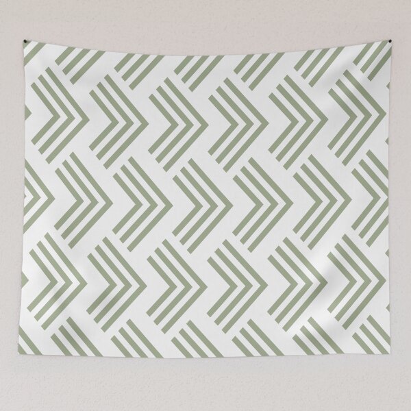 Item preview, Green and White Art Deco Chevron Arrow Pattern Pairs Dulux 2022 Popular Colour Bamboo Stem designed and sold by ColorOfTheYears.