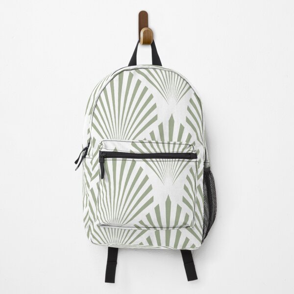 Item preview, Green and White Elegant Scallop Fan Pattern Pairs Dulux 2022 Popular Colour Bamboo Stem designed and sold by ColorOfTheYears.