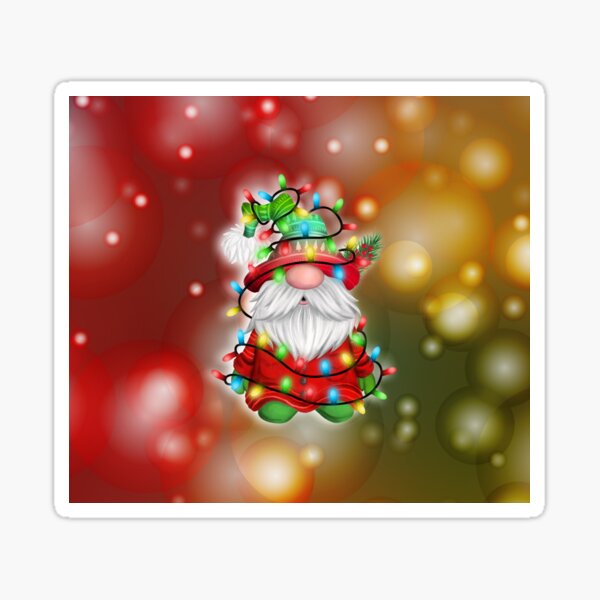 Item preview, Christmas Sweater Gnome Holiday Lights Tangle designed and sold by ChicoryJunction.
