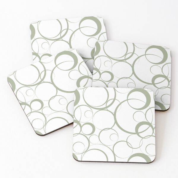 Artikelvorschau, Green and White Funky Rings Pattern Pairs Dulux 2022 Popular Colour Bamboo Stem entworfen und verkauft von ColorOfTheYears.