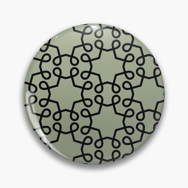 Item preview, Black and Green Geometric Swirl Shape Tile Pattern Pairs Dulux 2022 Popular Colour Bamboo Stem designed and sold by ColorOfTheYears.