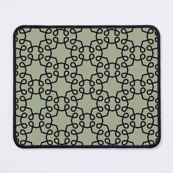 Item preview, Black and Green Geometric Swirl Shape Tile Pattern Pairs Dulux 2022 Popular Colour Bamboo Stem designed and sold by ColorOfTheYears.