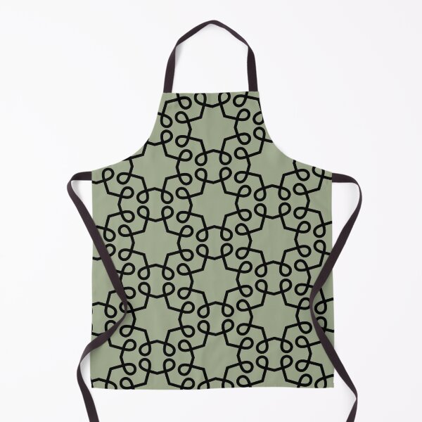 Item preview, Black and Green Geometric Swirl Shape Tile Pattern Pairs Dulux 2022 Popular Colour Bamboo Stem designed and sold by ColorOfTheYears.