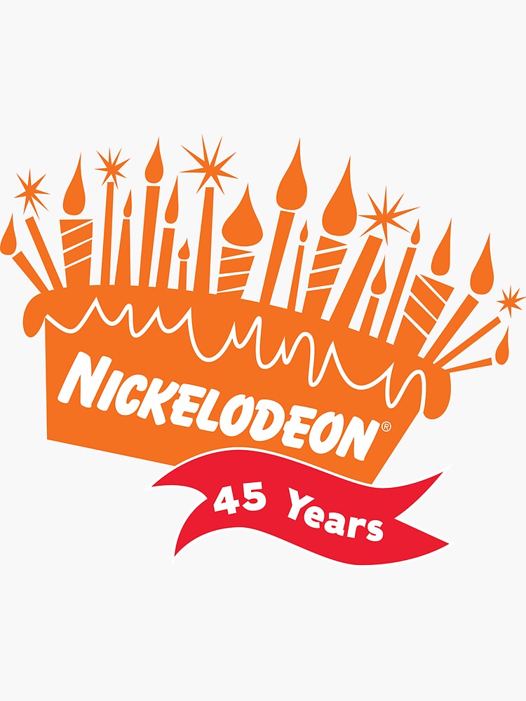 "Nickelodeon Anniversary Cake 45 Years 19772022" Sticker for Sale by