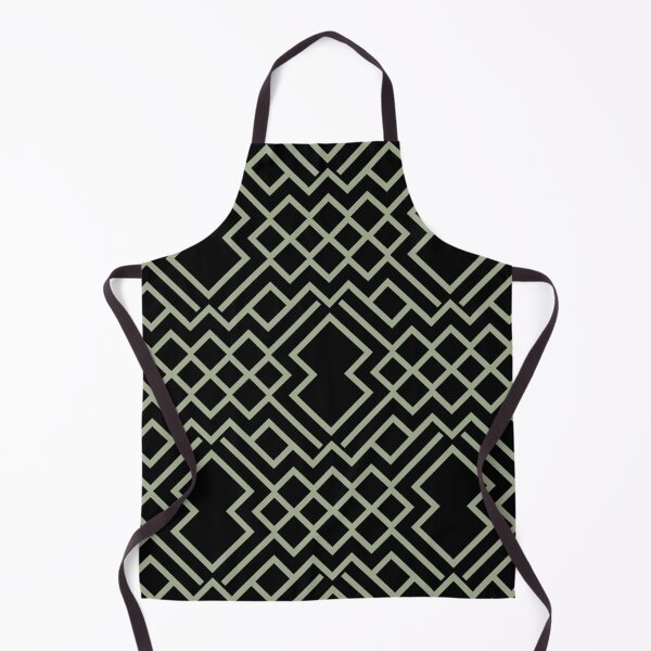 Item preview, Black and Green Modern Abstract Geometric Shape Pattern Pairs Dulux 2022 Popular Colour Bamboo Stem designed and sold by ColorOfTheYears.