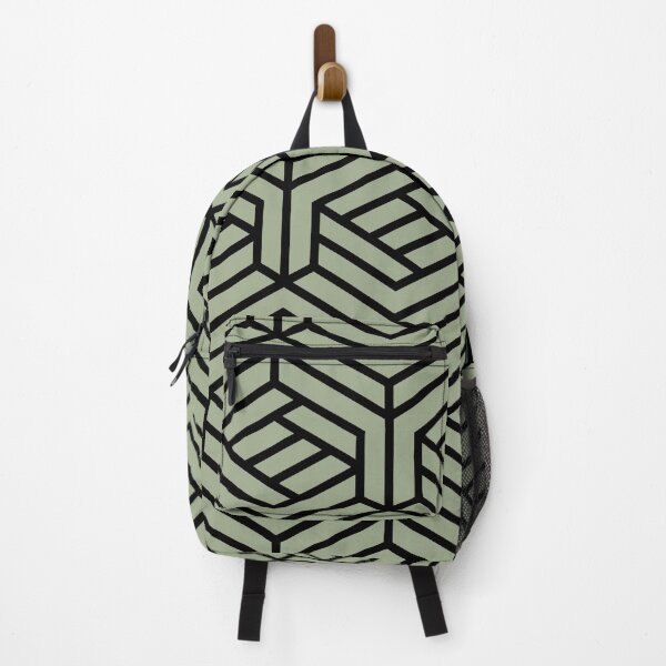 Item preview, Black and Green Modern Cube Geometric Shape Pattern Pairs Dulux 2022 Popular Colour Bamboo Stem designed and sold by ColorOfTheYears.